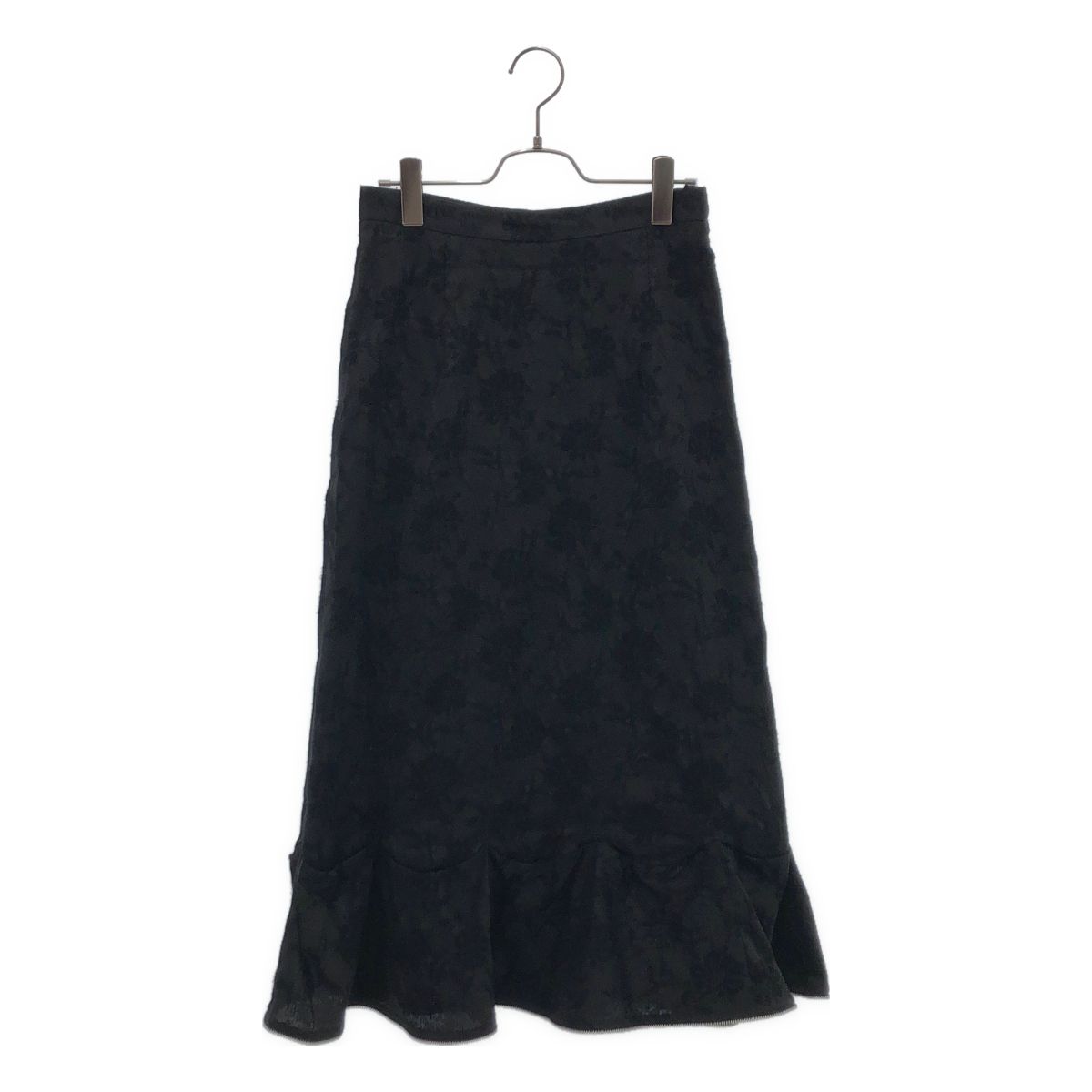 tricot COMME des GARCONS / トリココムデギャルソン | 2002SS | フラワージャガード 裾ジップ フレアスカート | M | ブラック | レディース