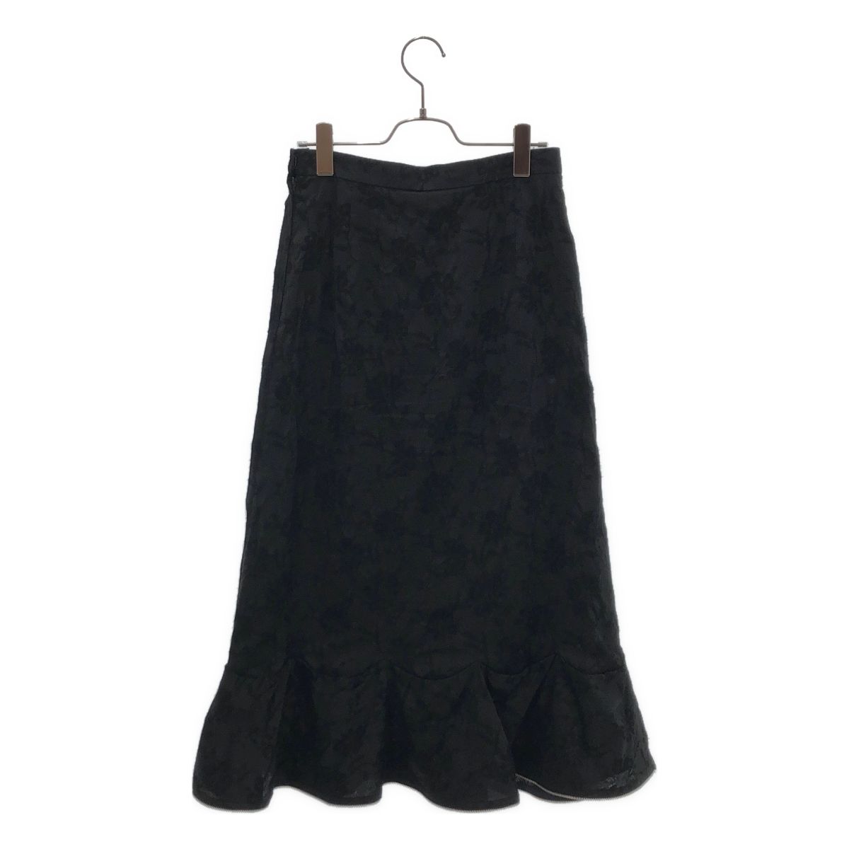 tricot COMME des GARCONS / トリココムデギャルソン | 2002SS | フラワージャガード 裾ジップ フレアスカート | M | ブラック | レディース