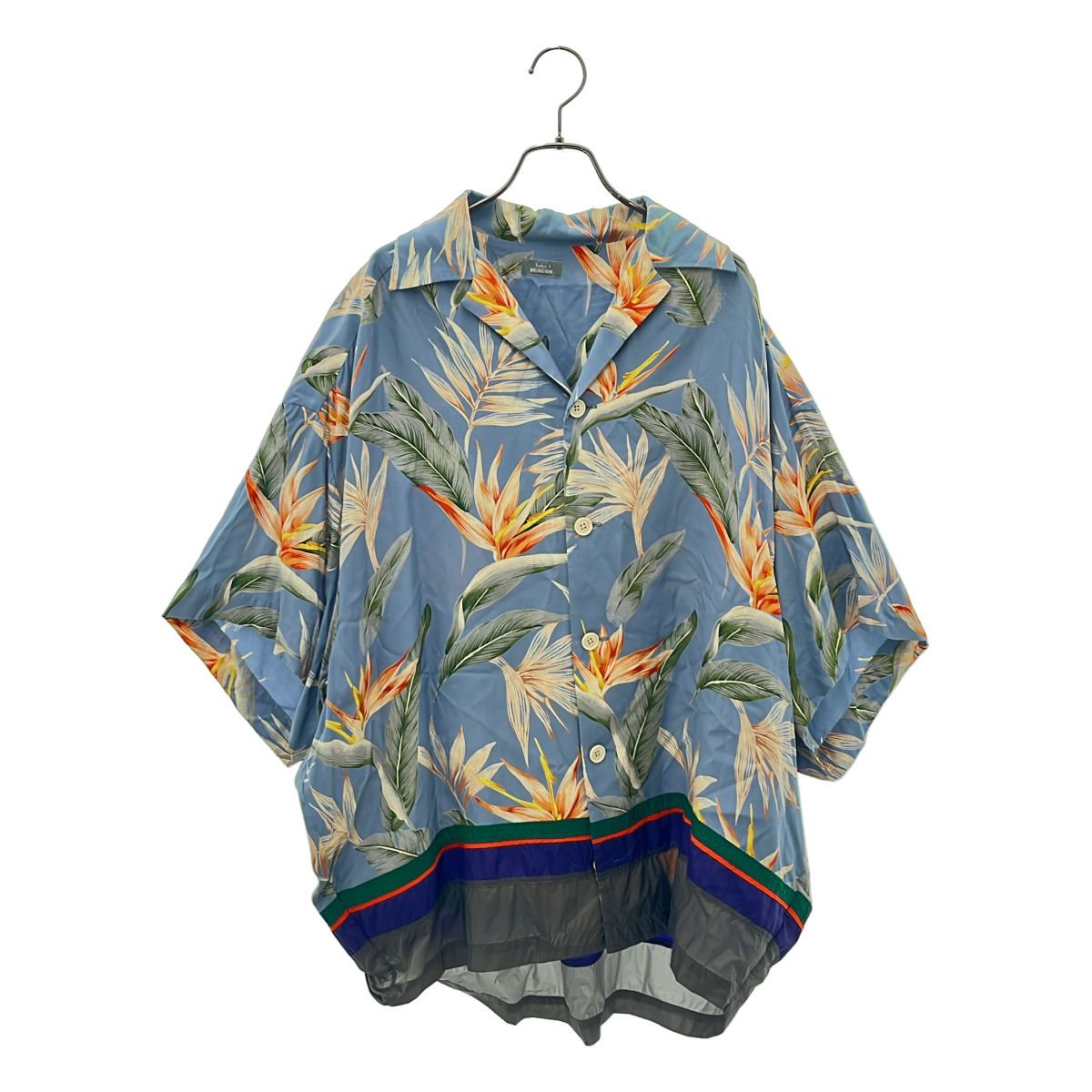 kolor BEACON / カラービーコン | 2021SS | 異素材 切り替え ボックスシルエット アロハシャツ | 2 | ブルー | メンズ