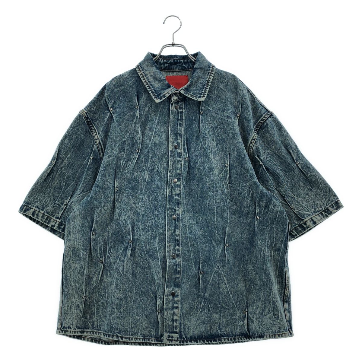 【新品】 KUSIKOHC / クシコック | MULTI RIVET SHIRT SHORTSLEEVE マルチリベット デニム 半袖シャツ | M | インディゴ | メンズ