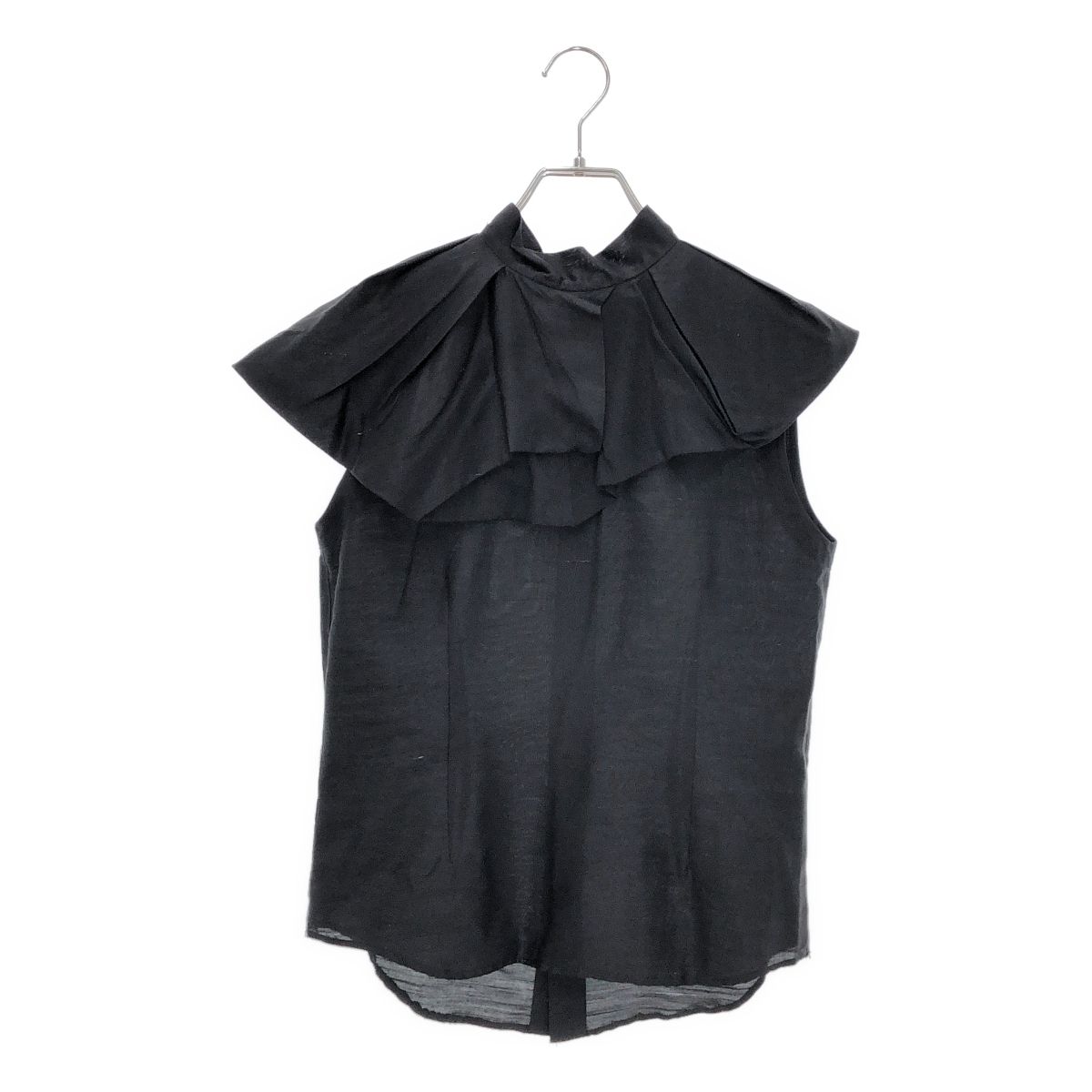 tricot COMME des GARCONS / トリココムデギャルソン | シルク スタンドカラー ノースリーブ ブラウス | ブラック | レディース 6,839円