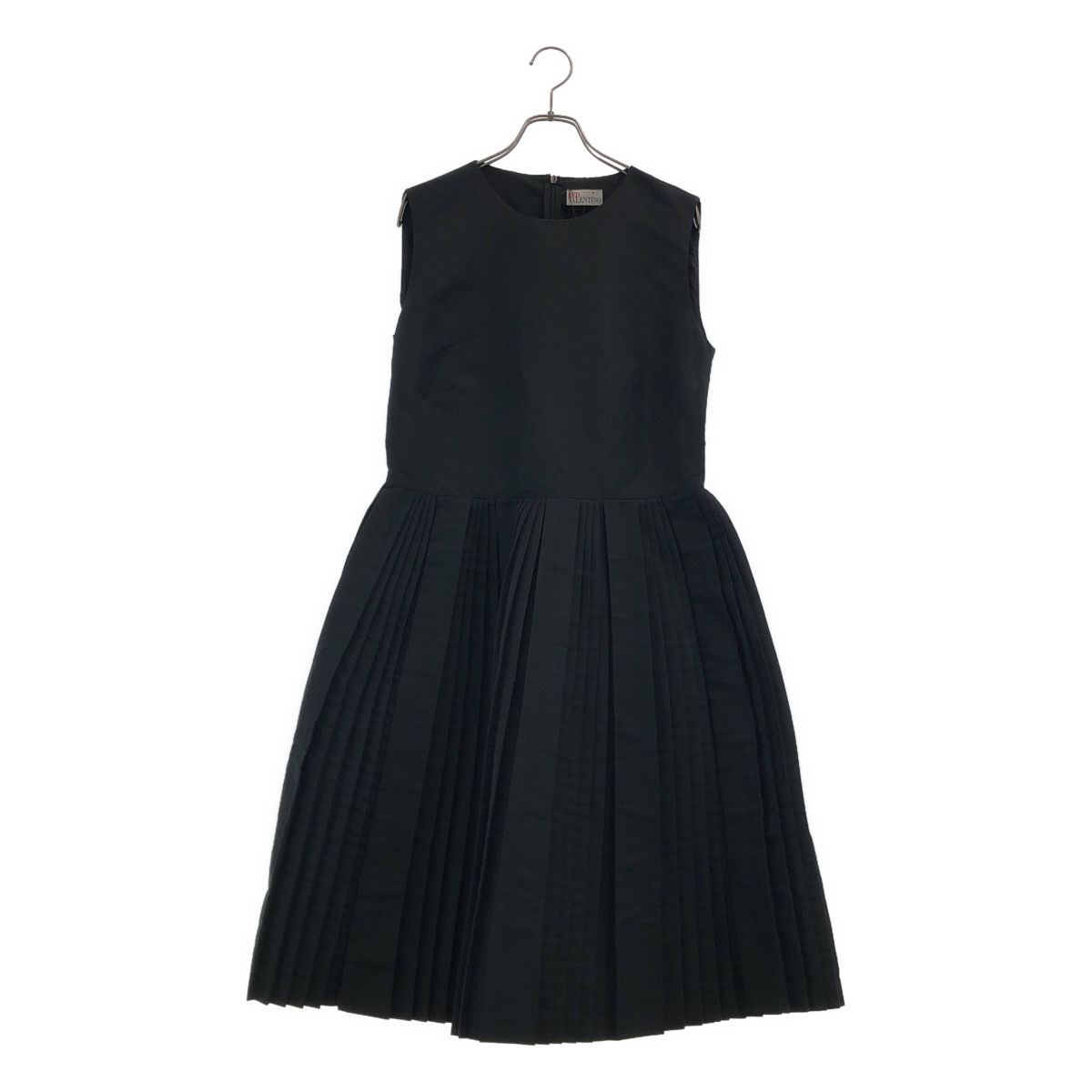 【美品】 RED VALENTINO / レッドヴァレンティノ | プリーツ ノースリーブ ワンピース | 48 | ブラック | レディース