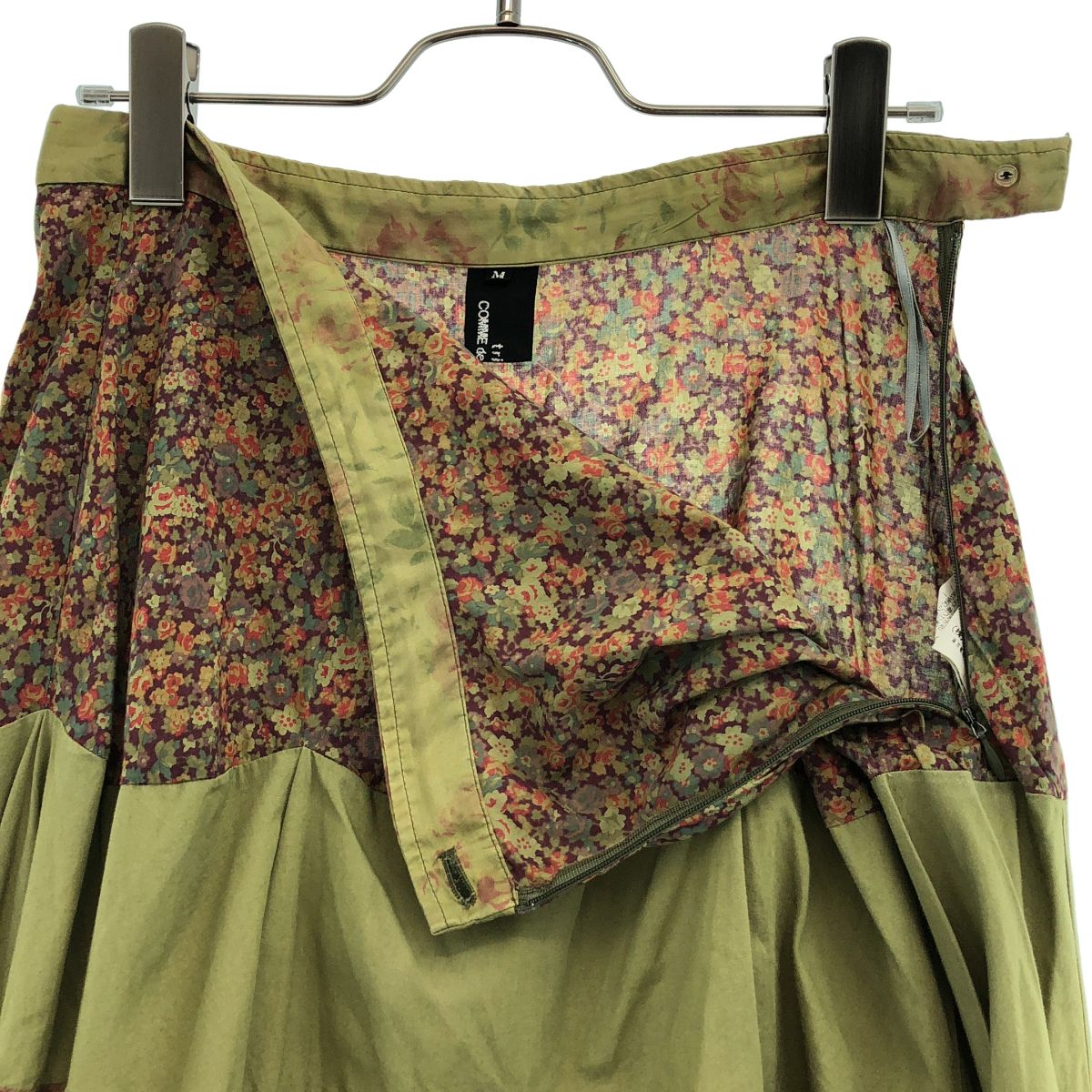 tricot COMME des GARCONS / トリココムデギャルソン | 2000AW | フラワープリント 切替 スカート | M | カーキ | レディース