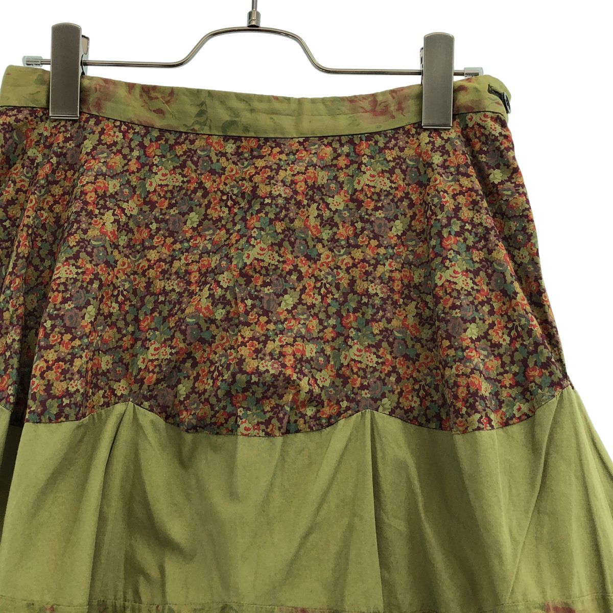 tricot COMME des GARCONS / トリココムデギャルソン | 2000AW | フラワープリント 切替 スカート | M | カーキ | レディース