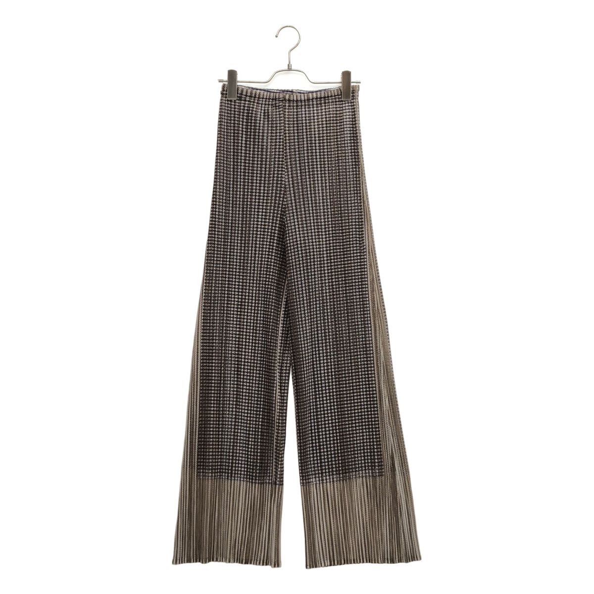 PLEATS PLEASE ISSEY MIYAKE / プリーツプリーズイッセイミヤケ | プリーツ メッシュレイヤードパンツ | 2 | カーキ | レディース