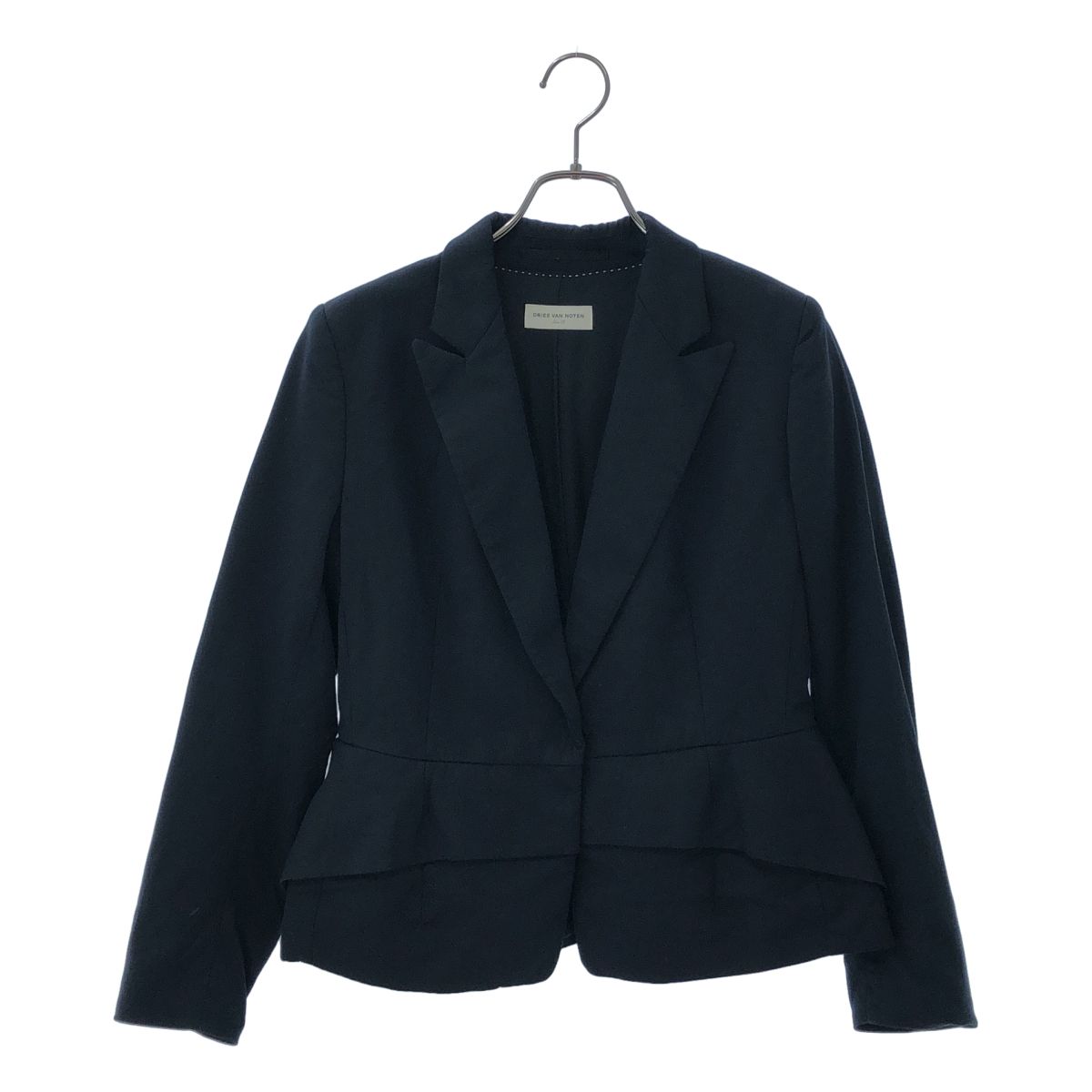 DRIES VAN NOTEN / ドリスヴァンノッテン | コットン 切替 テーラードジャケット | 38 | ネイビー | レディース