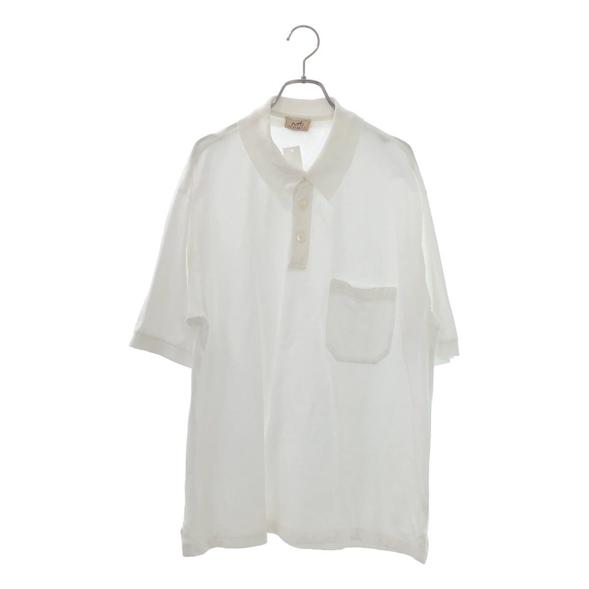 HERMES / エルメス | Hロゴ 刺しゅう ポロシャツ | XL | ホワイト | メンズ