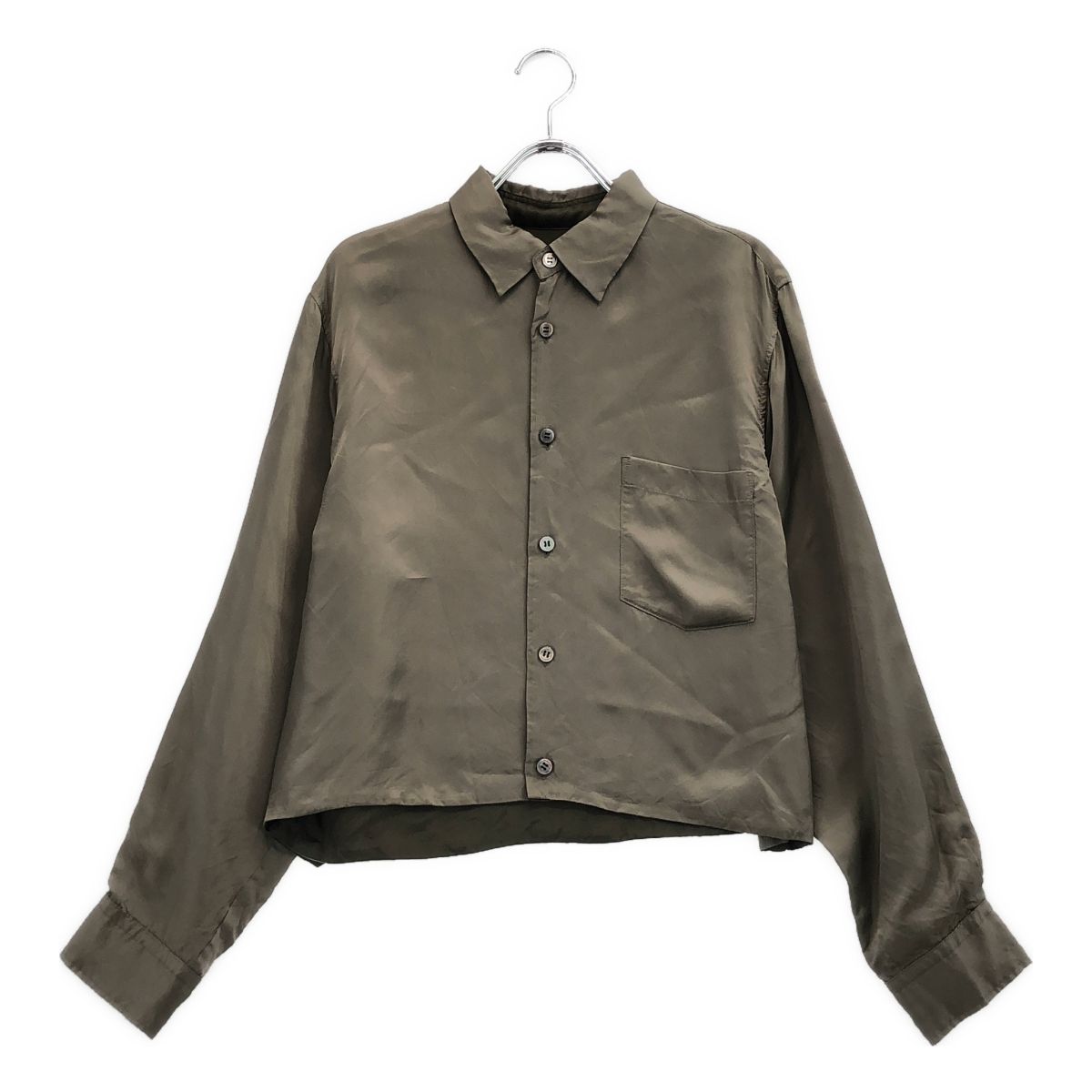 tricot COMME des GARCONS / トリココムデギャルソン | 1994AW | レーヨン クロップドシャツ | カーキ | レディース