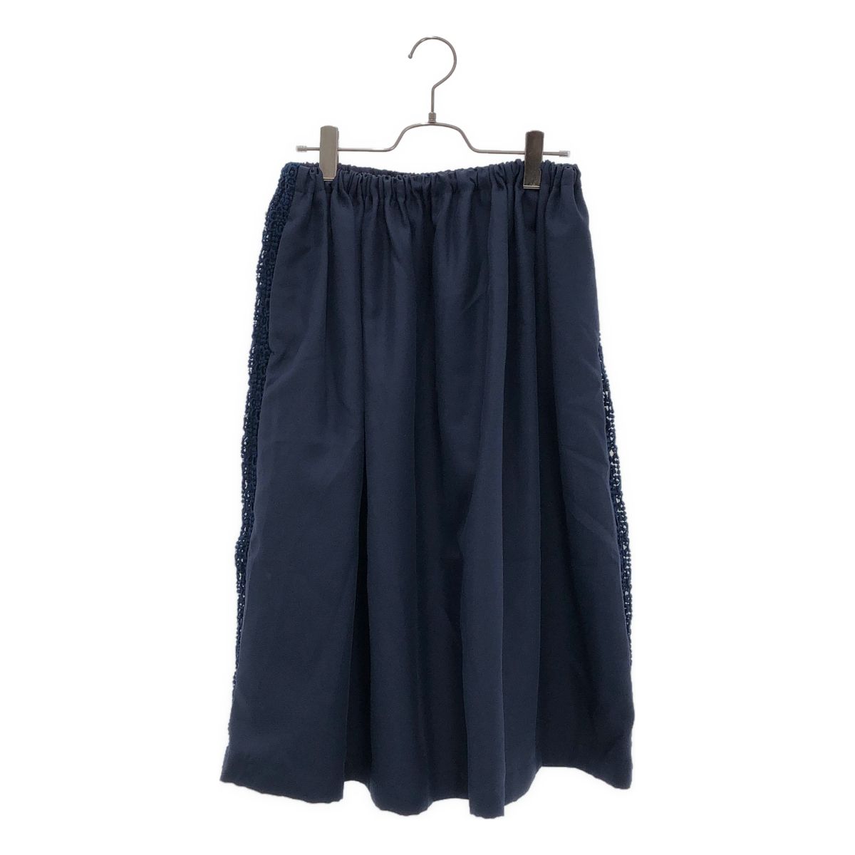 tricot COMME des GARCONS / トリココムデギャルソン | 2016SS | ポリエステル サイドエンブロイダリー イージースカート | ネイビー | レディース