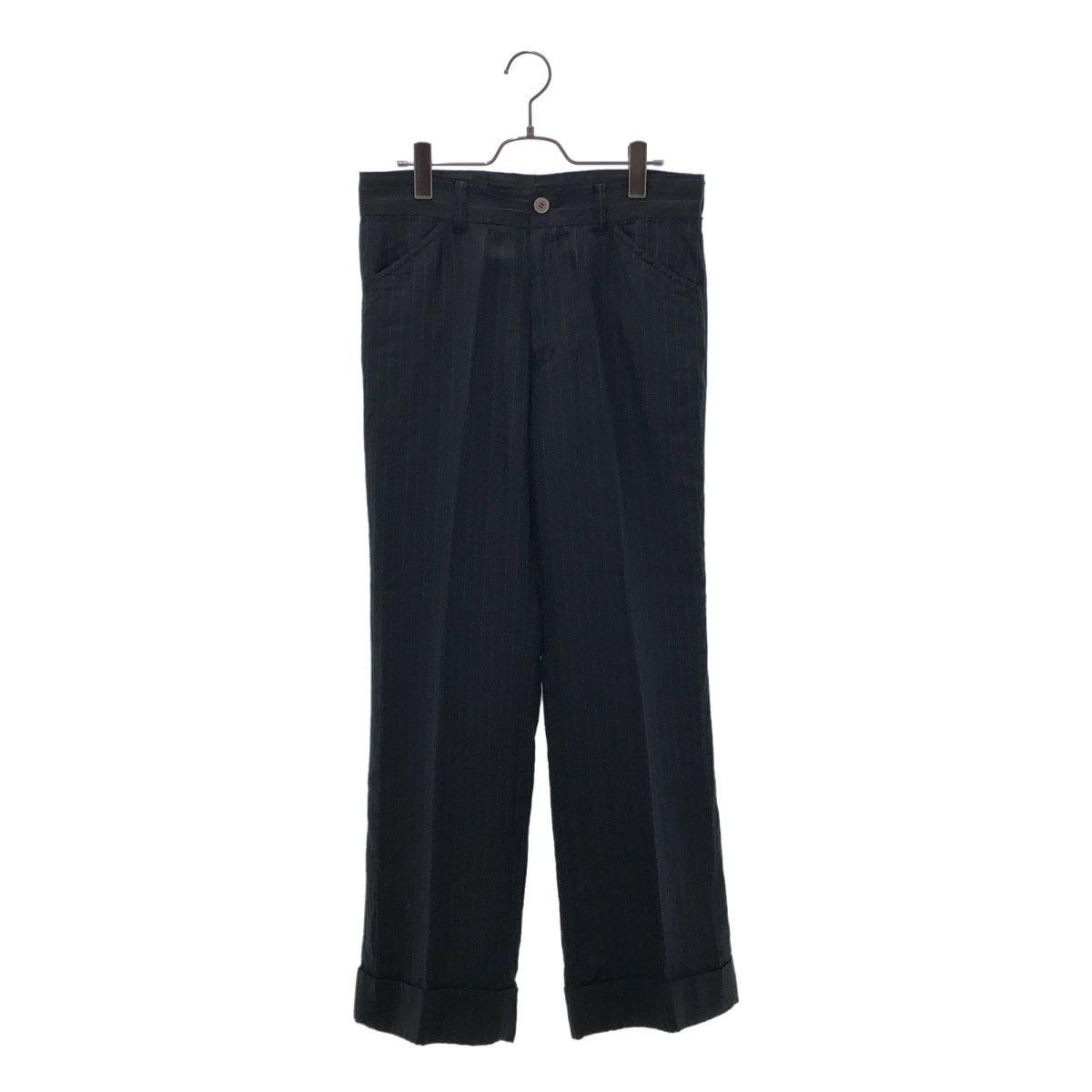tricot COMME des GARCONS / トリココムデギャルソン | 2003AW | キュプラ ストライプ ストレートスラックス パンツ | M | ブラック | レディース