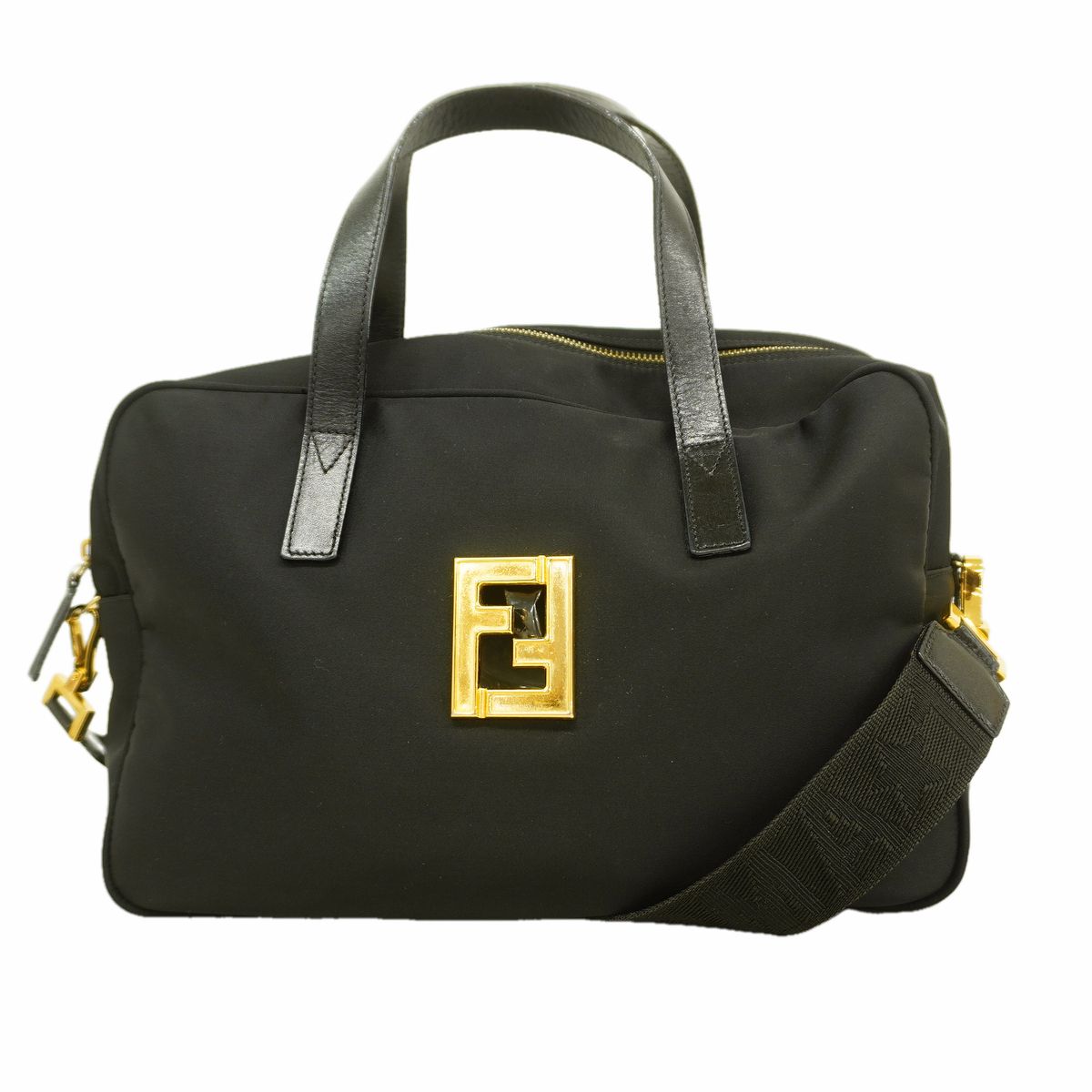 【6hb0537】フェンディ ハンドバッグ ナイロン ブラック ゴールド金具 2wayバッグ【中古】レディース 31,753円