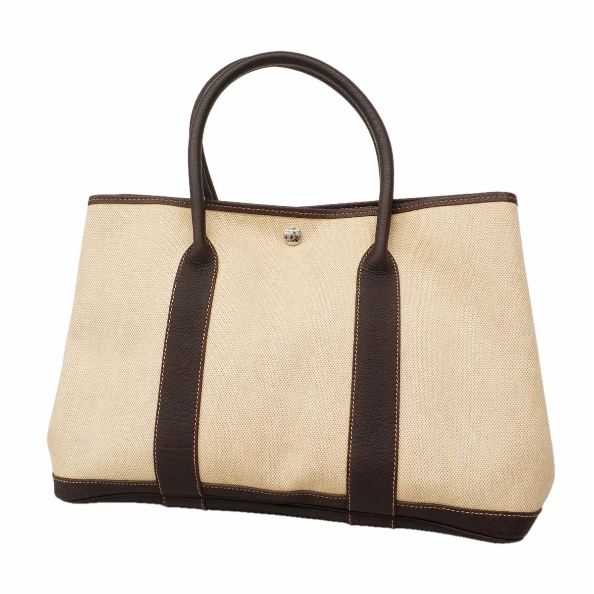 【6hb0643】エルメス トートバッグ ガーデンパーティPM トワルアッシュ ブラウン シルバー金具 D刻印【中古】レディース 107,970円