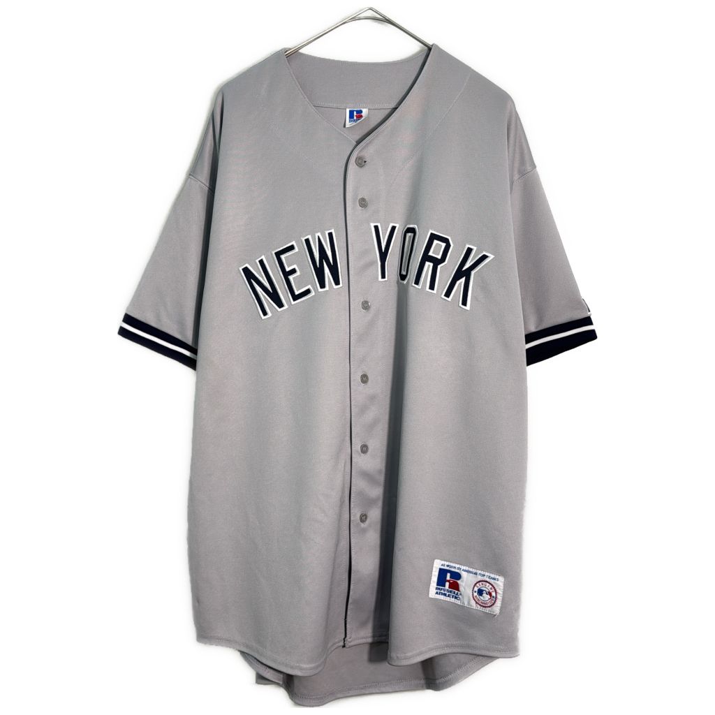 90年代 MLB ニューヨーク・ヤンキース ベースボールシャツ ユニフォーム プロチーム メジャーリーグ(メンズ XL)中古 古着 Y6280