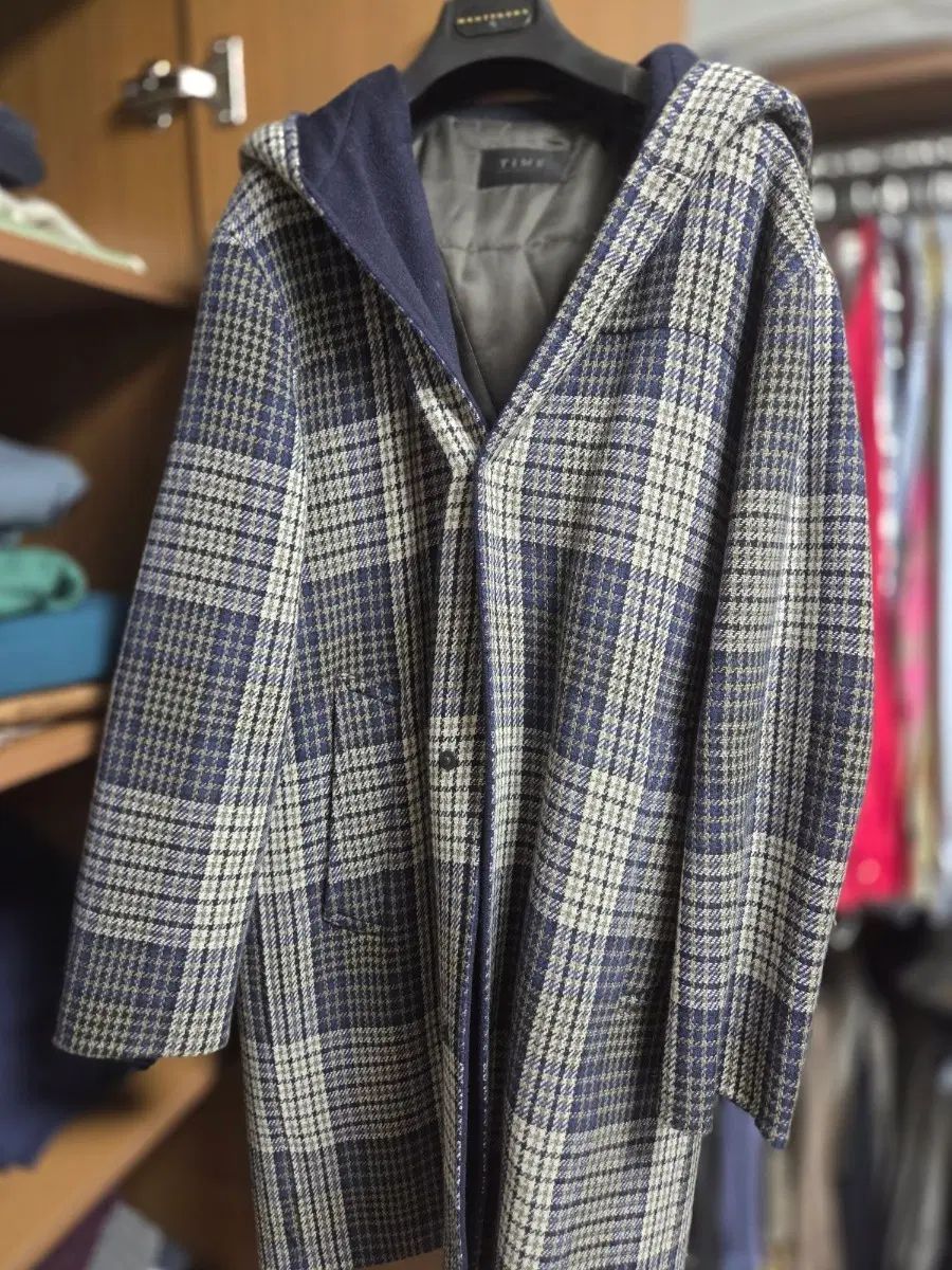 TIME HOMME ブルー CHECK WHO フード コート 29,292円