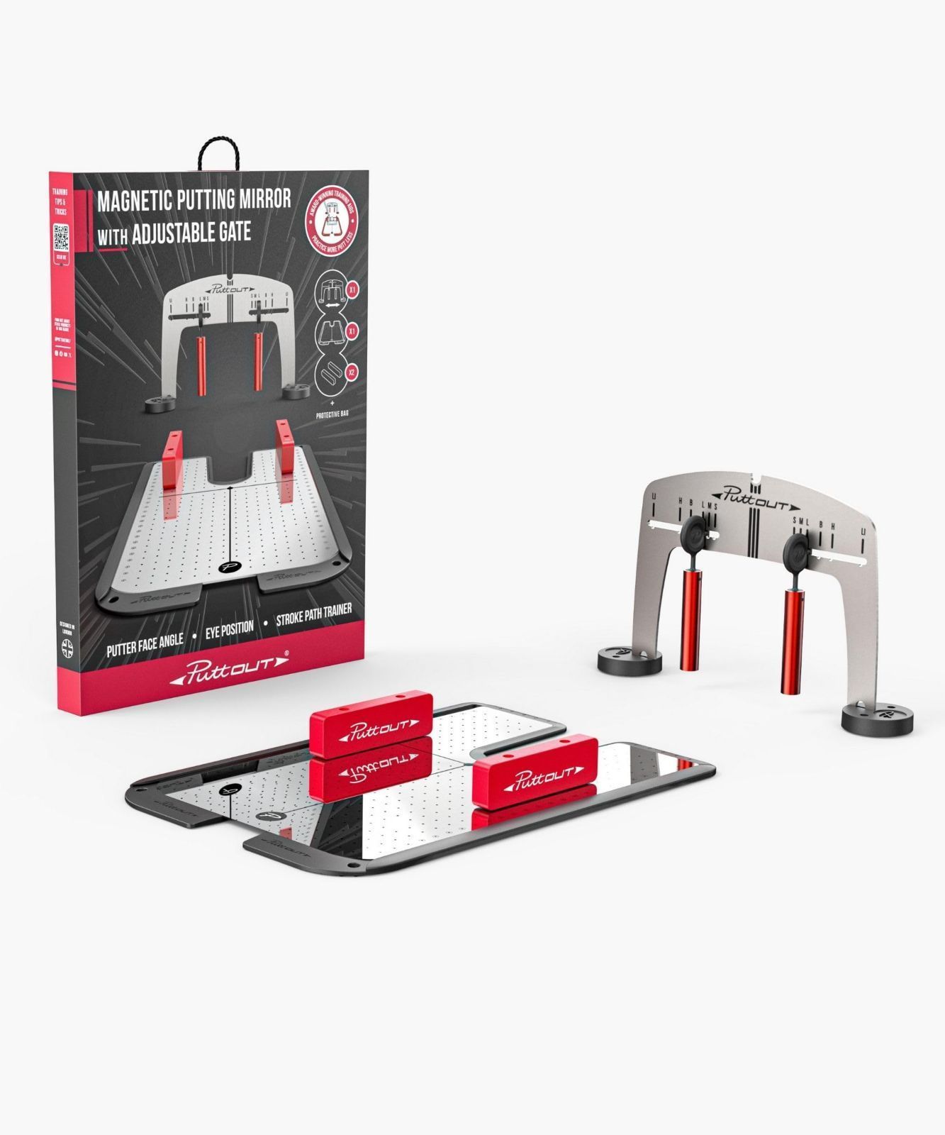 ボール 鏡 練習 ミラー 】 ゴルフ練習用品 正しいフォームで安定したパターを 【 ゴルフ練習器具 練習ボール パター練習器具 コンパクトミラー 用品 パッティングミラー&ゲート PuttOUT