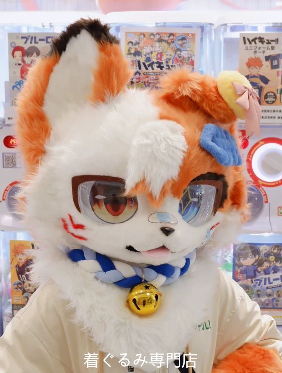 狼　犬　猫　着ぐるみ 　ヘッド ケモノ ファースーツ ぬいぐるみ コスプレ コスチューム Kurumi 一点物 D815
