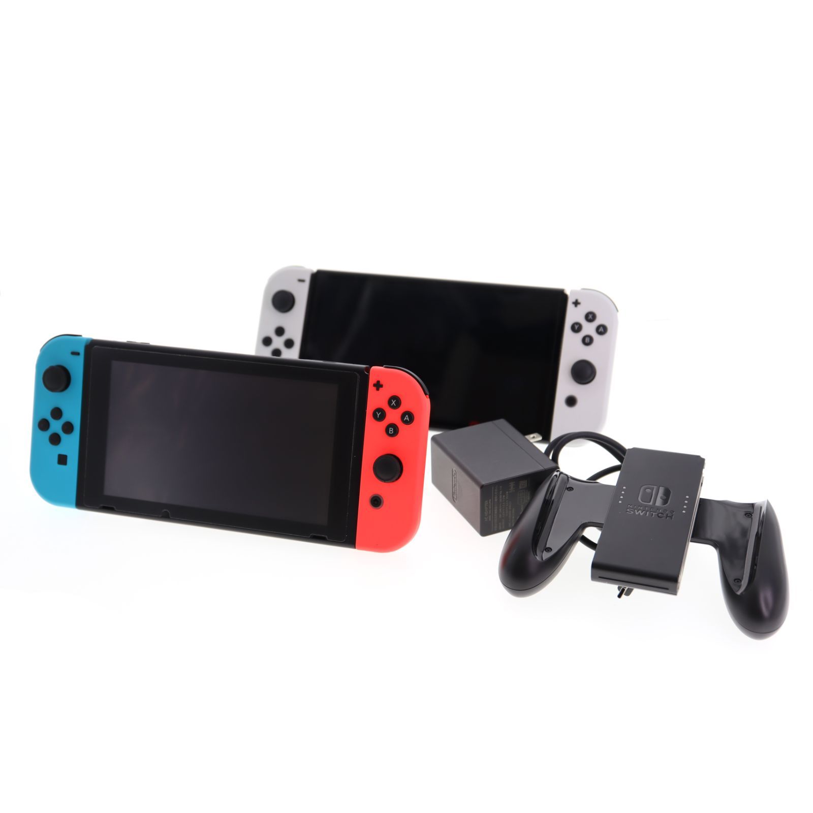 【中古】Nintendo Switch 任天堂 スイッチ 有機EL HEG-001 / HAC-001 本体セット 充電器・ジョイコングリップ付き 動作確認済