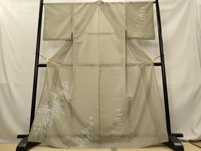 平和屋着物＊夏物　訪問着　絽　笹の葉文　金彩　洗える着物　AABL6172st