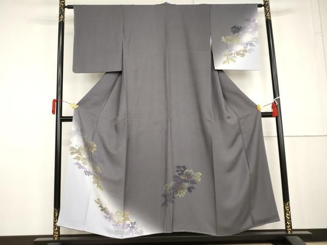 平和屋着物●訪問着　枝葉文　暈し染め　金彩　正絹　逸品　未使用　AABL6453cs