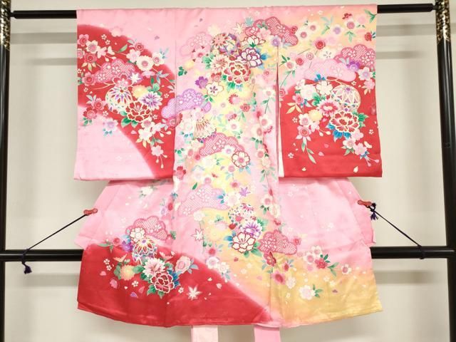 平和屋着物[]お宮参り　女の子　祝着　産着　初着　のしめ　刺繍　花松鞠文　暈し染め　金彩　逸品　DABJ3036ea 19,240円