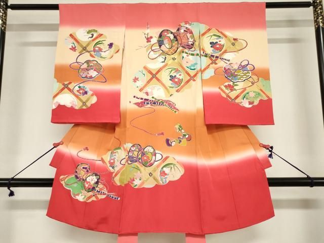 平和屋着物[]お宮参り　女の子　祝着　産着　初着　のしめ　楽器花丸文　暈し染め　逸品　DABJ3038ea 14,235円
