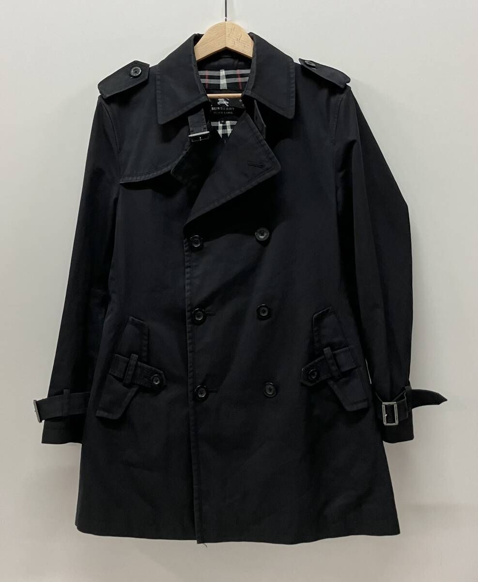 BURBERRY BLACK LABEL バーバリー ブラックレーベル トレンチコート ノバチェック サイズM ブラック 日本製 BMA07-780ー09