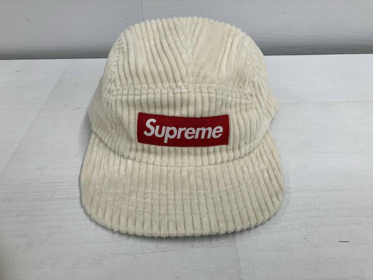 Supreme シュプリーム／コーデュロイ キャップ ホワイト