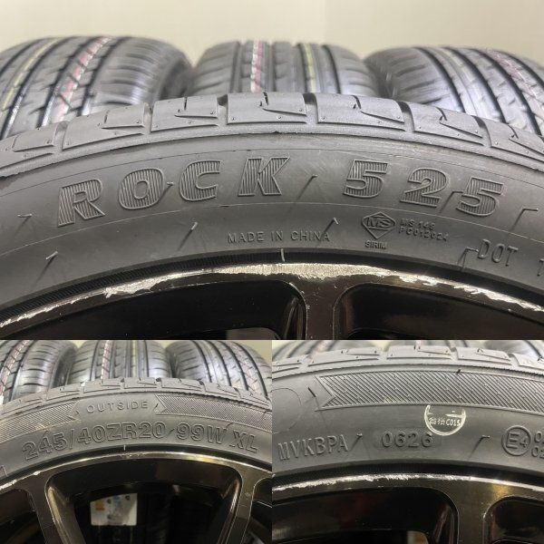 タイヤ新品 26年製 バランス済【ROCKBLADE 245/40R20】夏タイヤ【ハイペリオンCVX 20インチ 8.5J5HPCD114.3+35】アルファード等　(VTH390)