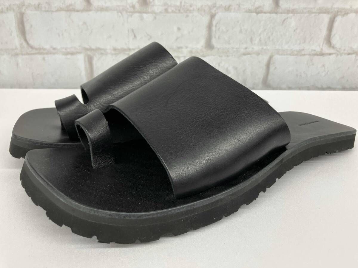 Hender Scheme サンダル エンダースキーマ レザーサンダル ブラック スライドサンダル size6