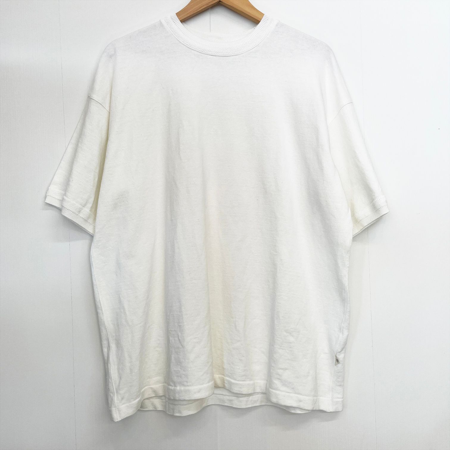 UN-USELESS USL LINEN KNITEE アンユースレス リネン ニッティー Tシャツ 白 ホワイト Ks8-6