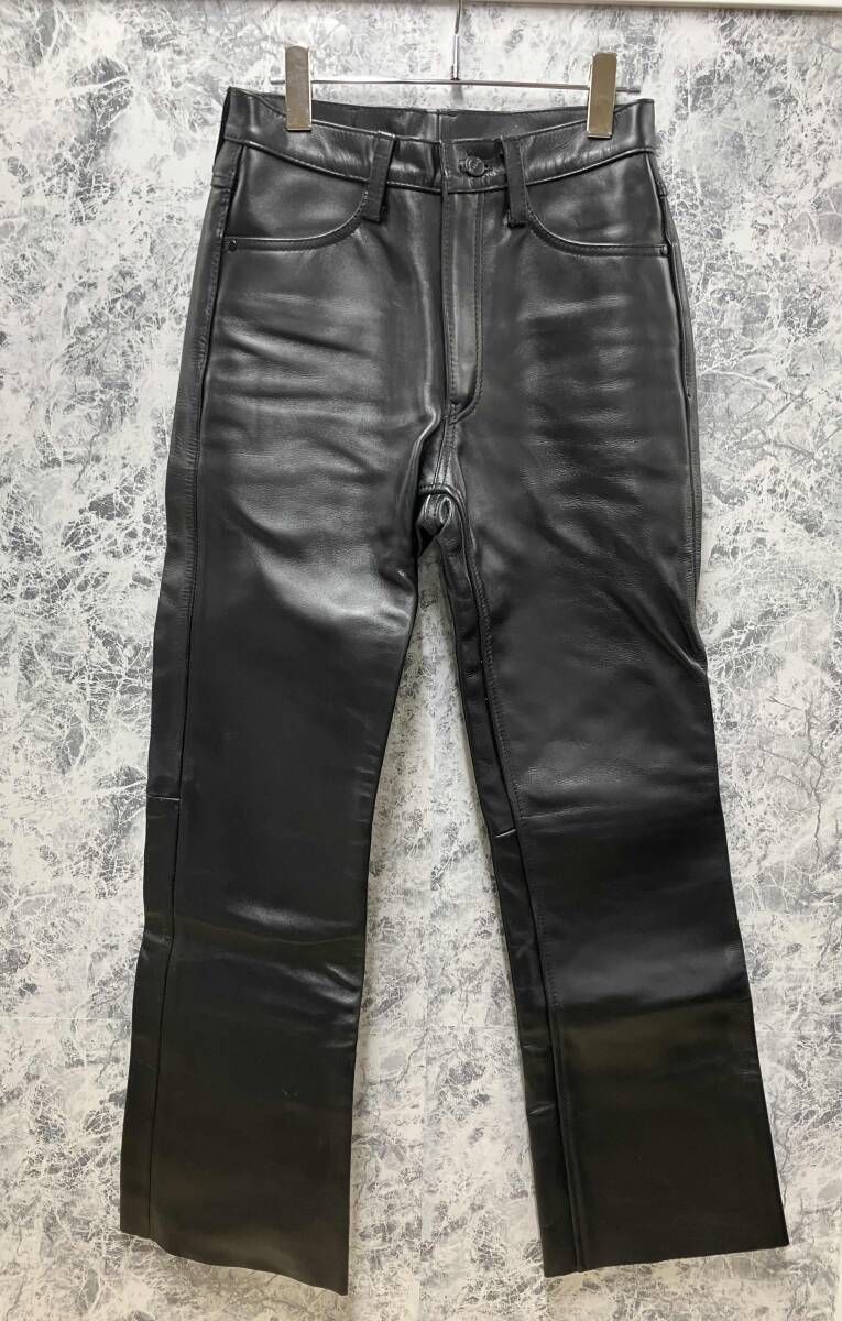 KADOYA / カドヤ レザーパンツ ブラック サイズ29 K'S LEATHER パッチ付き 牛革 ジップフライ