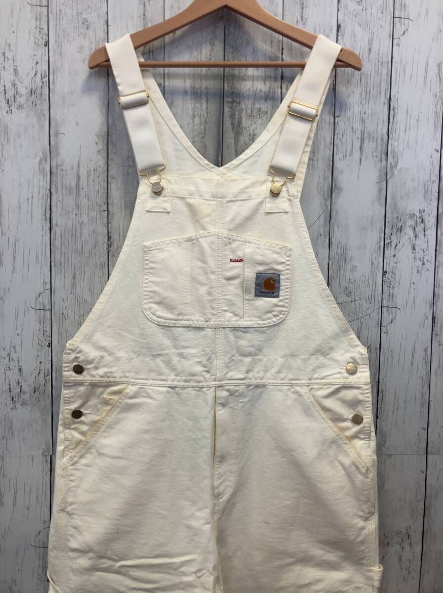 Carhartt carhartt カーハート BIB OVERALL オーバーオール オールインワン 1026462 アイボリー ペインター ハンマーループ 汚れ有