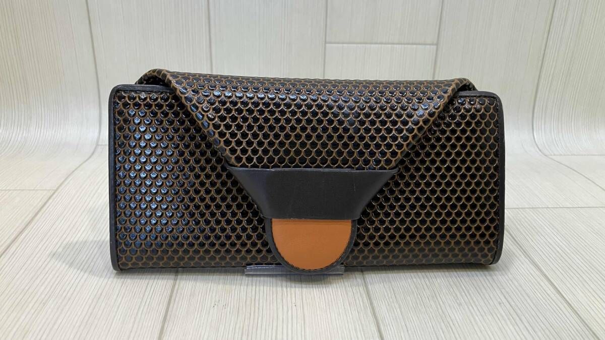 ★ HIROKO HAYASHI ヒロコ ハヤシ 長財布 ブラウン×オレンジ 通年
