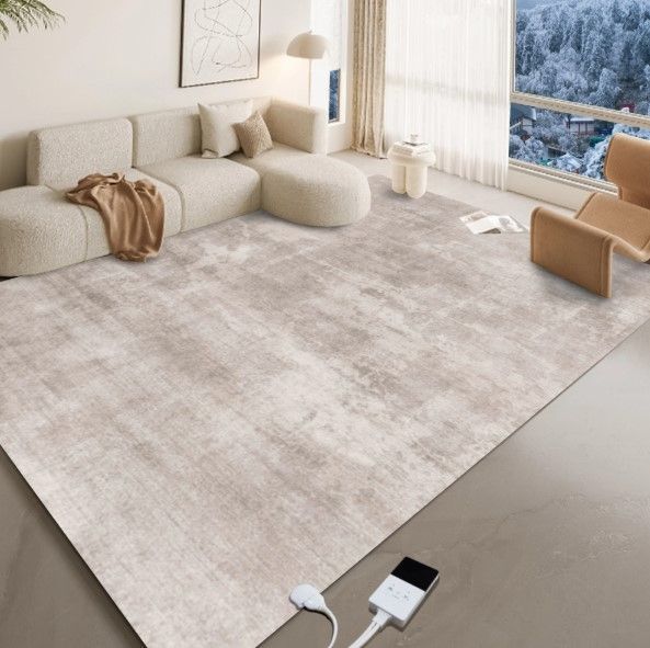 グラフェン 電気ホットカーペット 160x240cm 柔らかいプラッシュカーペット 60段階温度調節 タイマー付き 足元暖房 リビング、オフィス、学習室、ゲームルームに適しています 速暖、洗いやすく、防水、異臭がなく、過熱保護