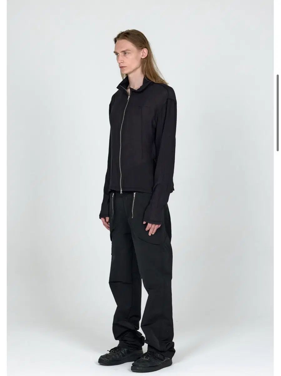 プラスチック プロダクト VEIL CREPE ZIP JACKET (BLACK) S