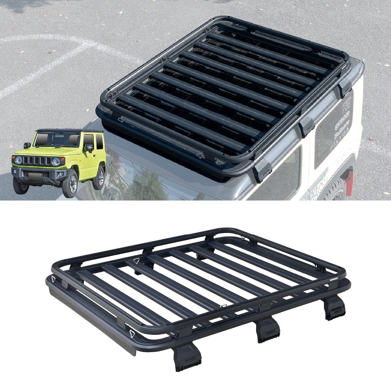 セイワ(SEIWA) 車種専用用品 スズキ ジムニー&シエラ&ノマド(JB64/JB74/JC74)専用 ジムニー ルーフキャリア ルーフラック IMP388 耐荷重100Kg 組み立て式 穴あけ不要 取付簡単 アルミ製 フルフェンス仕様 ルーフ作業 たくさん