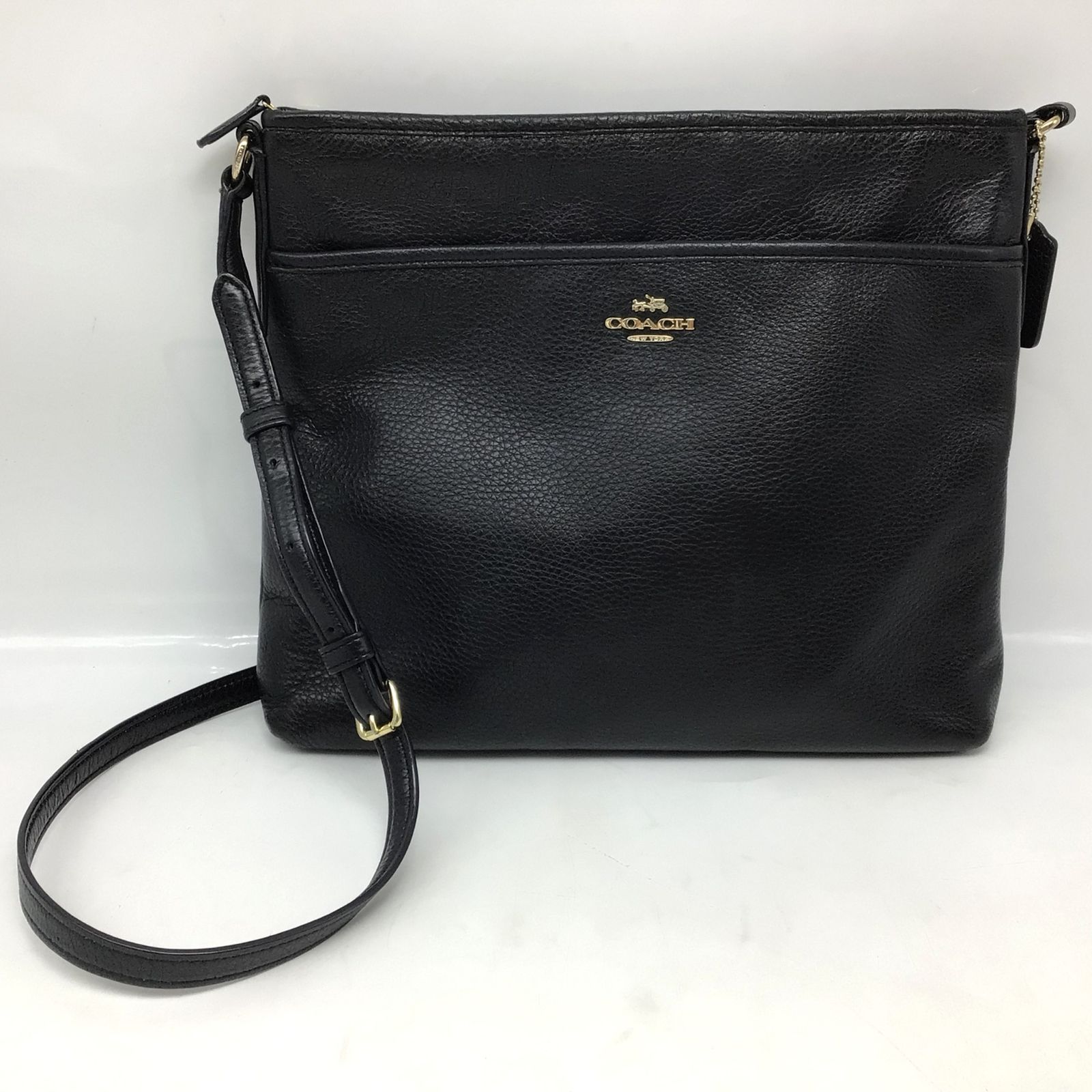 7147 COACH コーチ F37321 ラグジュアリー ペブルドレザー ファイルバッグ ショルダーバッグ クロスボディ 斜め掛け ブラック レザー 7,884円