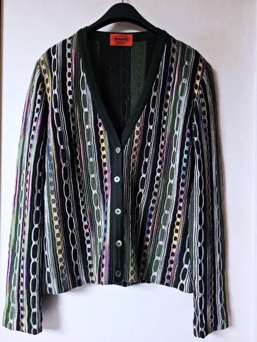 ミッソーニ MISSONI ミッソーニ イタリア GOLD ゴールド ラベル Vネック Vネック ニットカーディガン ポール 1357/s