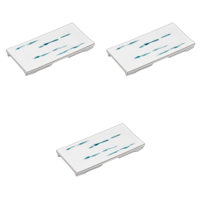 【新品】 セトモノホンポ(Setomonohonpo) 3個セット ブルー刷毛まな板皿 [ 26×13.2×2.8cm ] | 長皿陶磁器