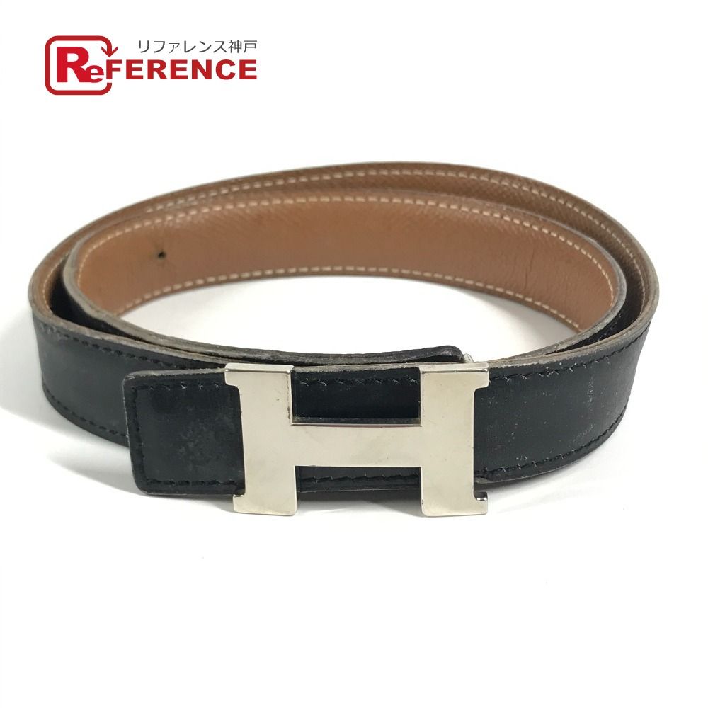 HERMES エルメス ベルト Hロゴ Hベルト コンスタンス レザー ブラック×ブラウン 15,407円