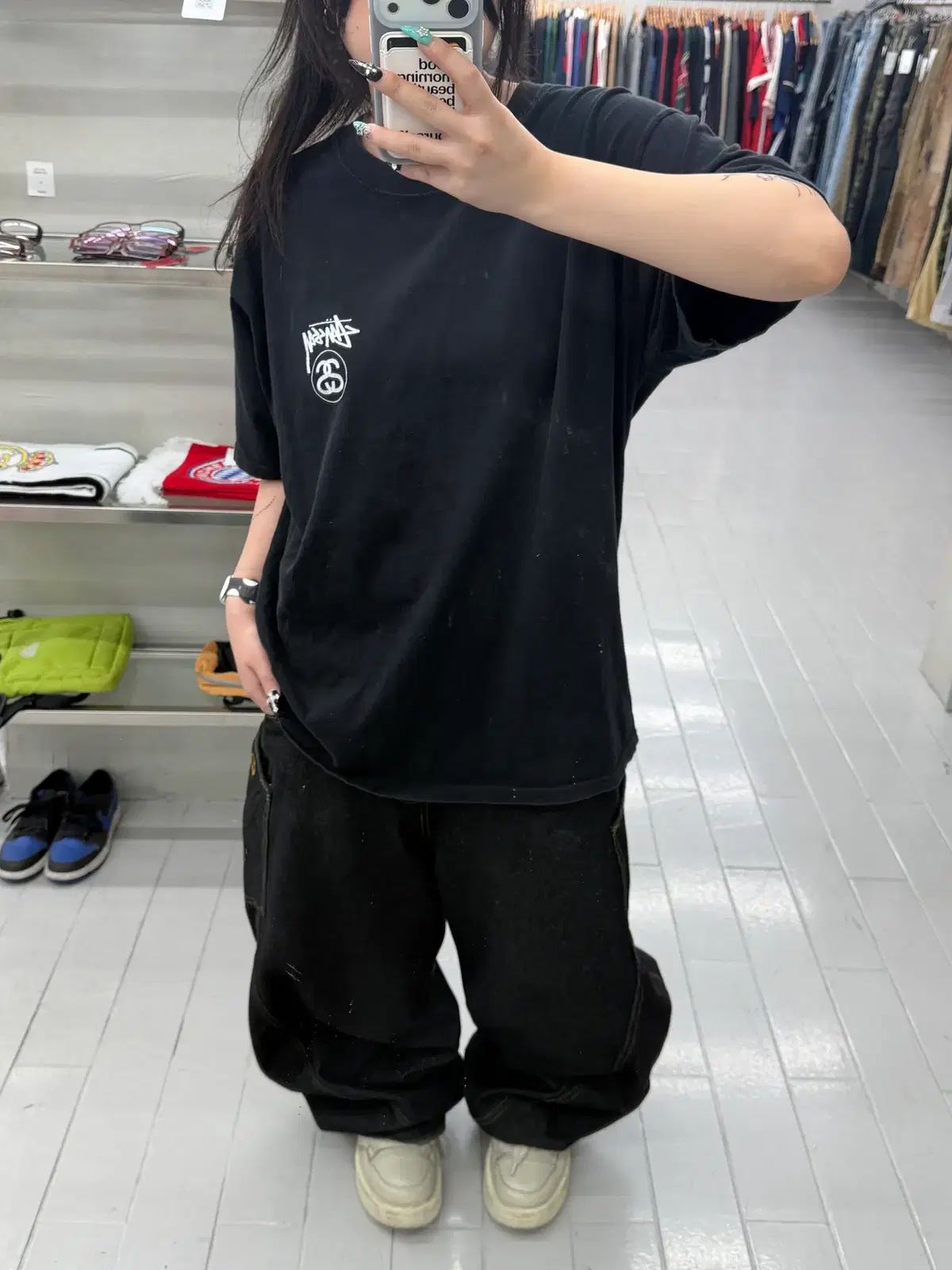 (L)STUSSY ステューシー SS リンク 半袖 Tシャツ ブラック