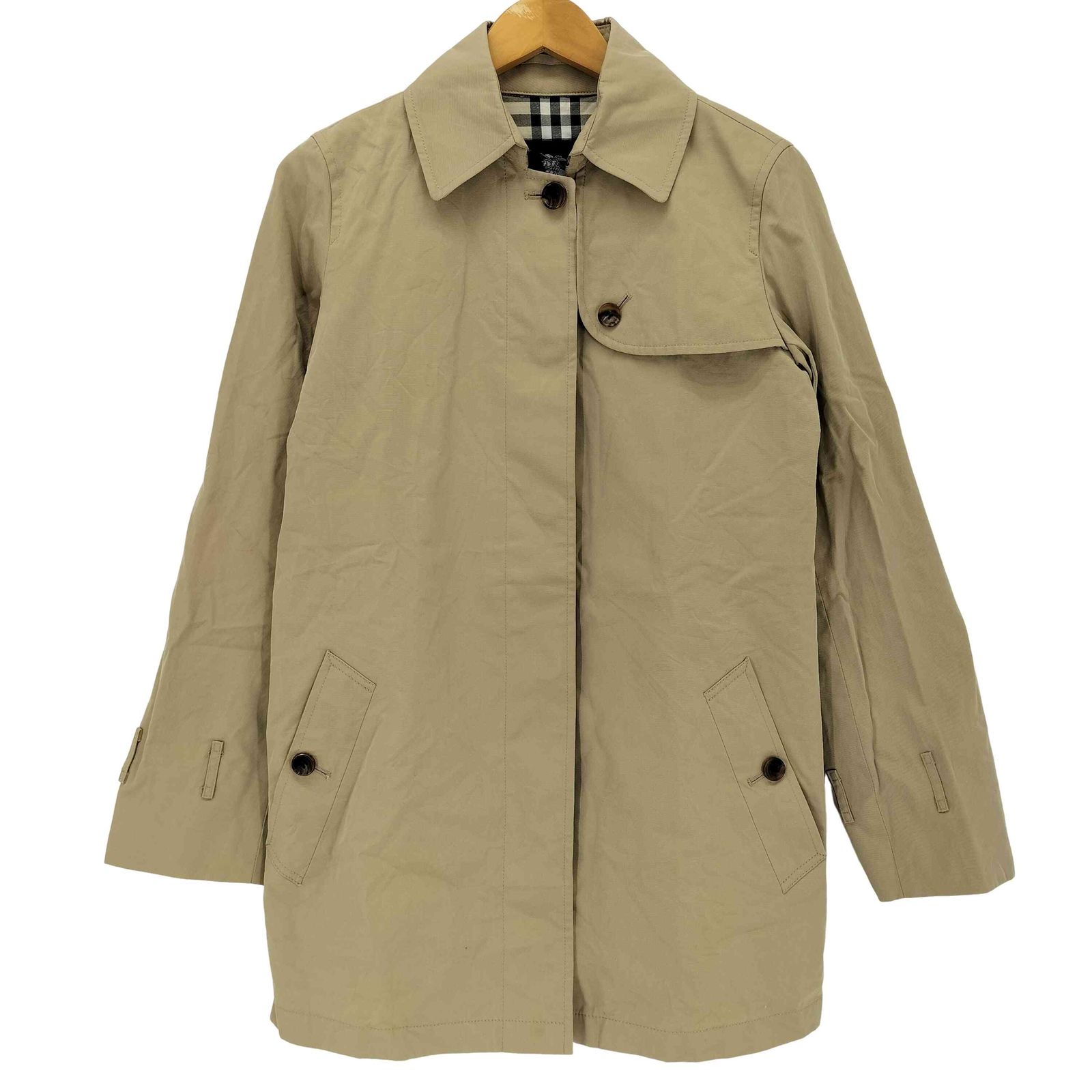 バーバリーロンドン BURBERRY LONDON 裏ノバチェック ステンカラーコート レディース M