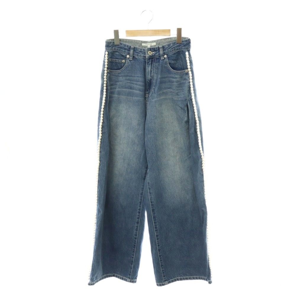 カデュネ CADUNE 26SS サイドパールデニム パンツ ジーンズ ワイド 38 インディゴ /HS ■OS ■SH