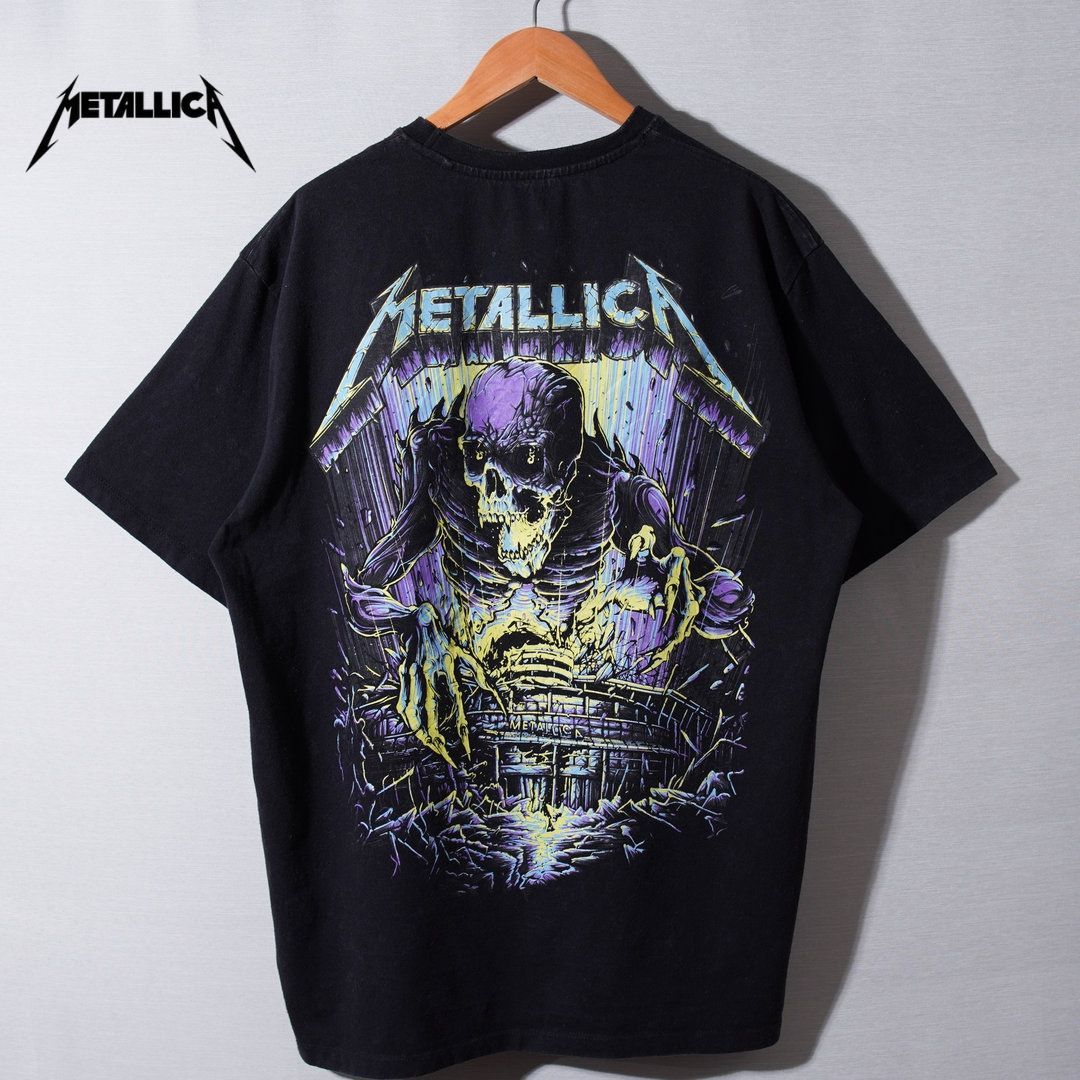 メタリカ METALLICA Tシャツ L ブラック スカル 骸骨 ホラー バンT