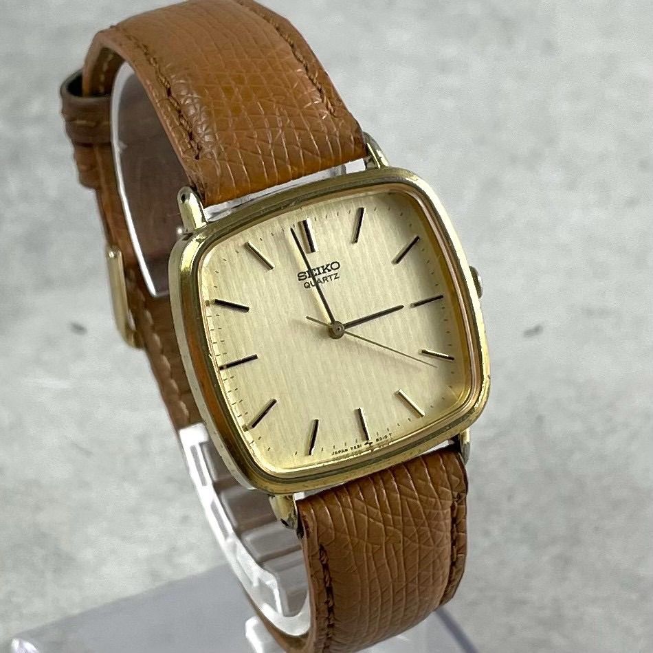 【電池交換済】SEIKO セイコー 1980年代 ヴィンテージ クォーツ スクエア型