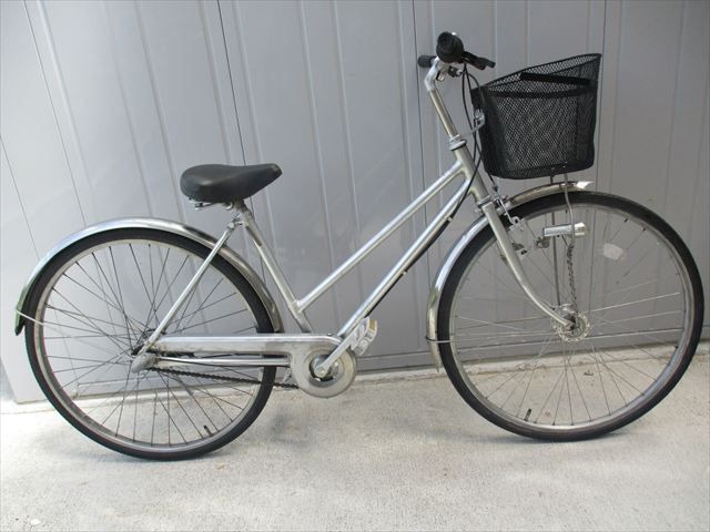 F360★整備済み★完成車発送★中古シティ自転車【26インチ　軽快車　シルバー 】