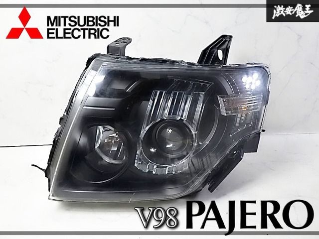 ☆点灯OK!インナーブラック加工済☆三菱 純正加工 V98 パジェロ HID キセノン ヘッドライト ヘッドランプ 左 左側 助手席側 KOITO 10-87874