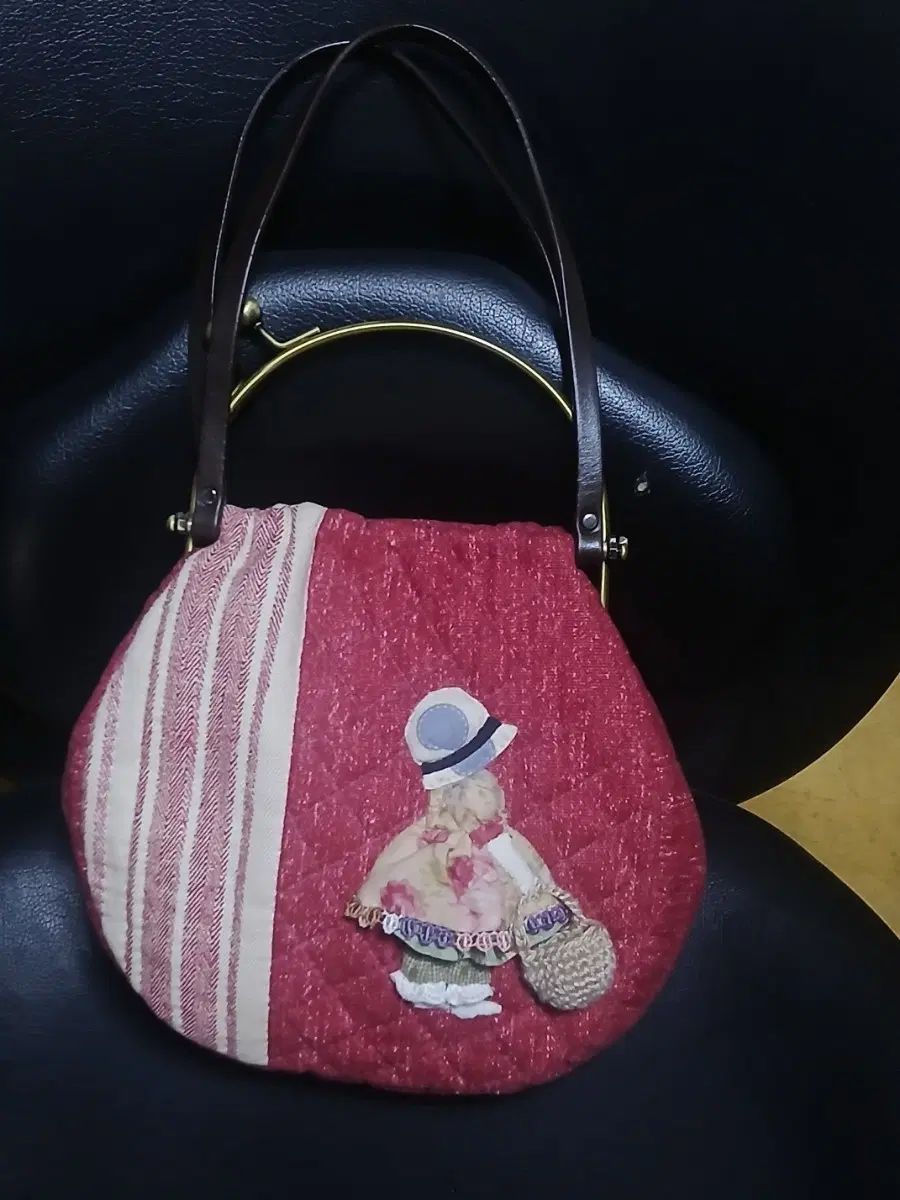 ハンドメイド キルト スナップボタン ミニ ショルダ― バッグ