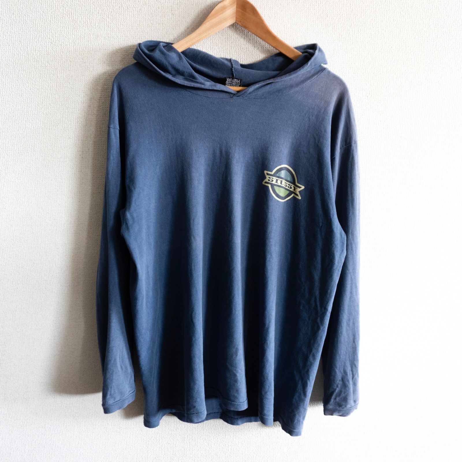 【90s/USA製】OLD STUSSY【プルオーバー パーカー】 ステューシー オールド フーディ 黒タグ 古着 26080079