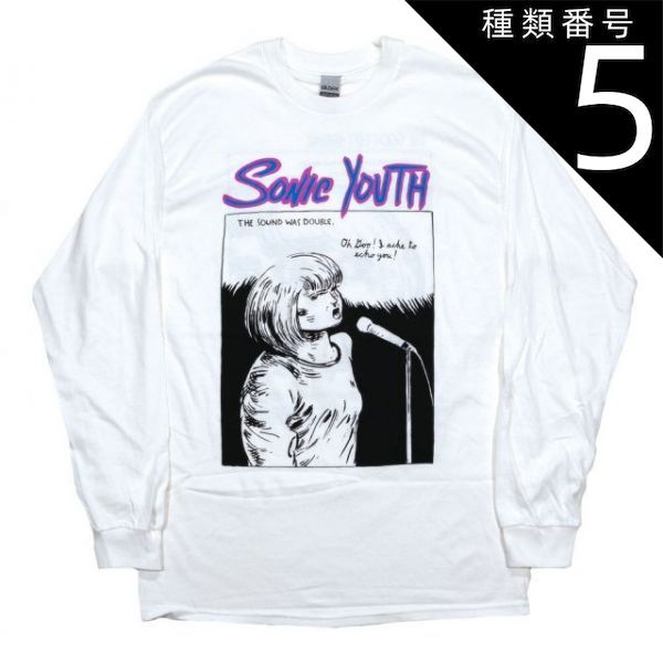 (種類5：XX-Large) Sonic Youth / The Sound Was Double Long Sleeve Tee (White) - ソニックユース Goo オフィシャル バンドTシャツ ロンT